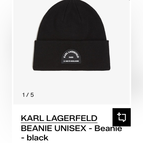 Karl Lagerfeld Black Unisex Beanie